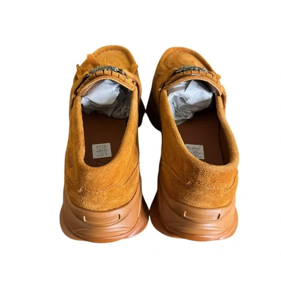 Plomo Men's Orange Suede Loafers